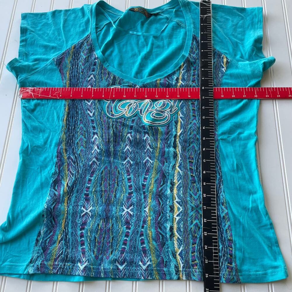 Coogi Aqua Size 2X Tee Shirt - Picture 7 of 8